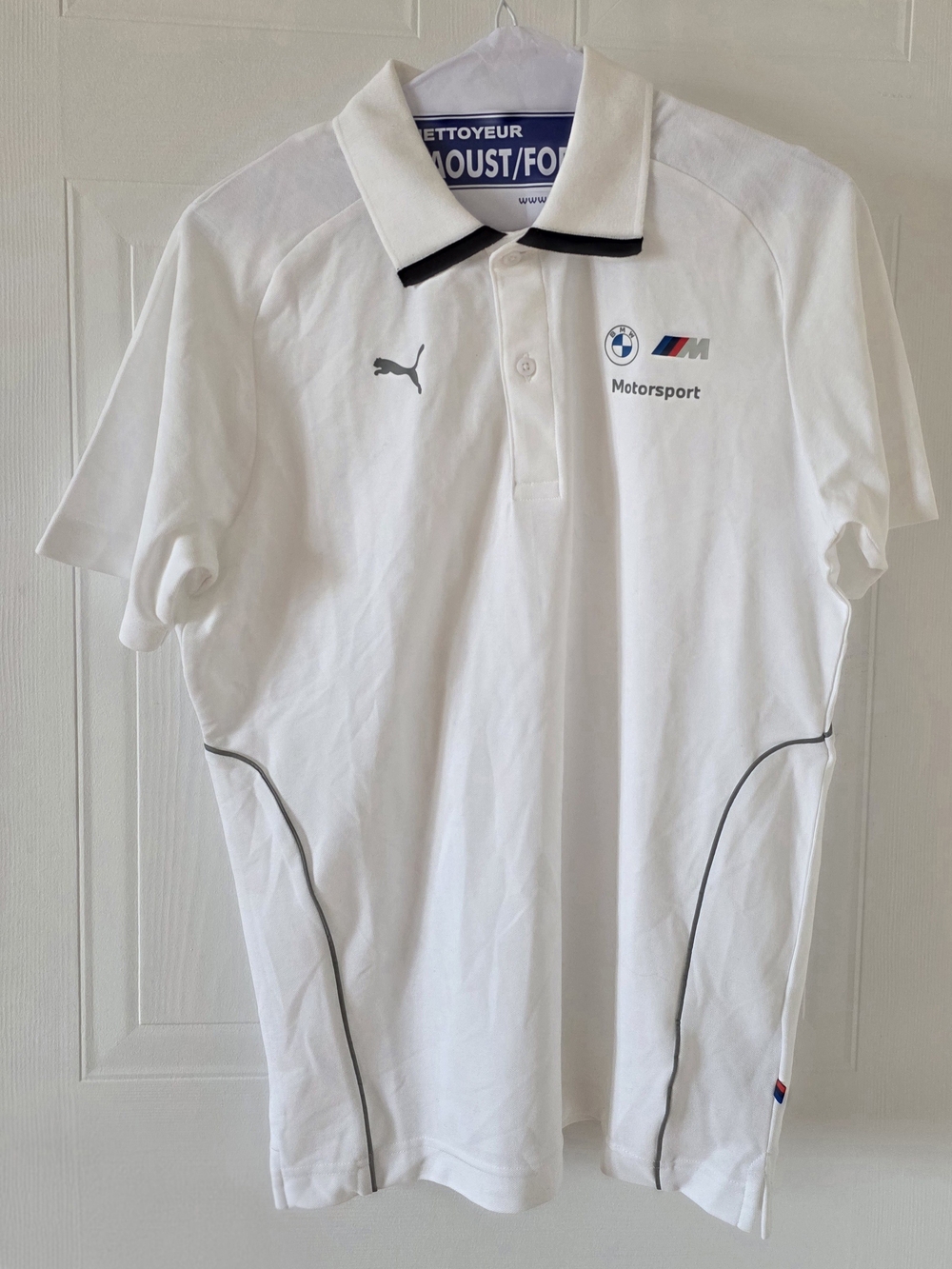 Puma White Men's Motorsport Polo with Black Trim